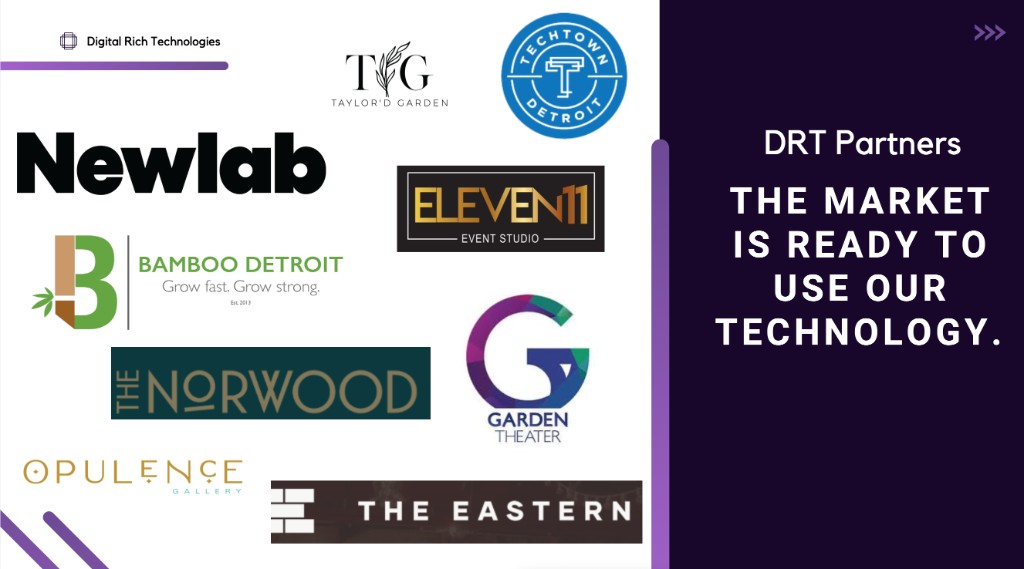 DRT Partners: Newlab, Taylor'd Garden, Bamboo Detroit, Techtown Detroit, Eleven11 Event Studio, The Norwood, Garden Theater, Opulence Gallery, The Eastern.